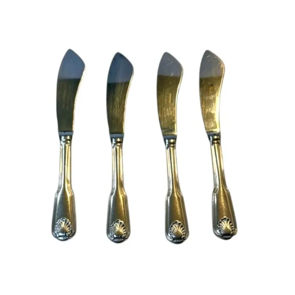 Towle London Shell Butter Spreaders Stainless Germany Set of 4